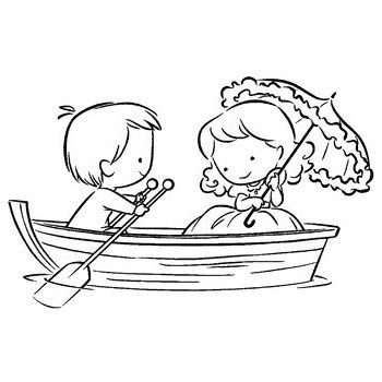 Timbro Innamorati in barca