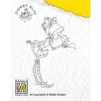 Timbro acrilico Bimba e scoiattolo