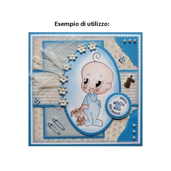 Timbro acrilico Bimbo con orsetto