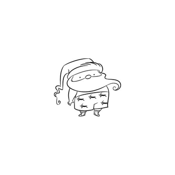 Timbro in legno Babbo Natale in mutande
