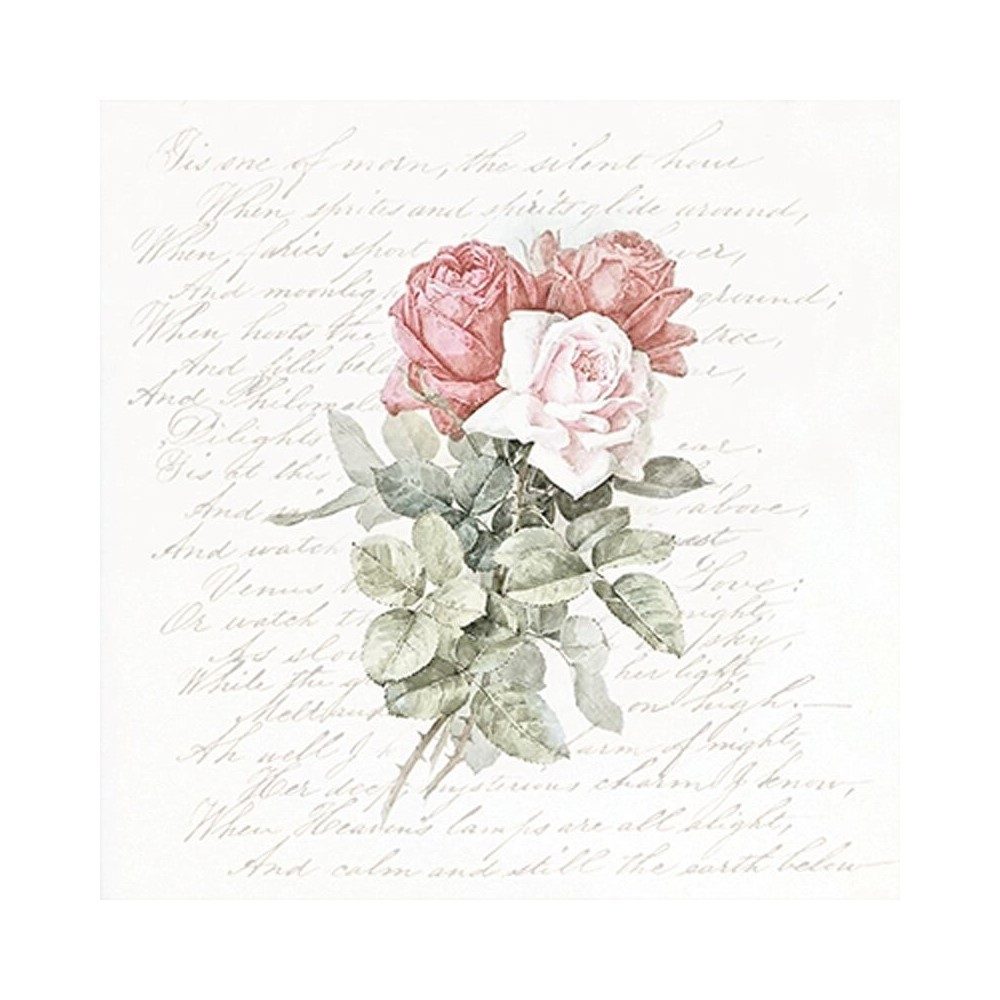 Tovagliolo Roses Love Poem