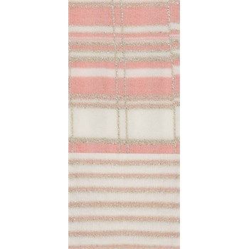 Tubolare Tartan Lurex Rosa Latte e Oro