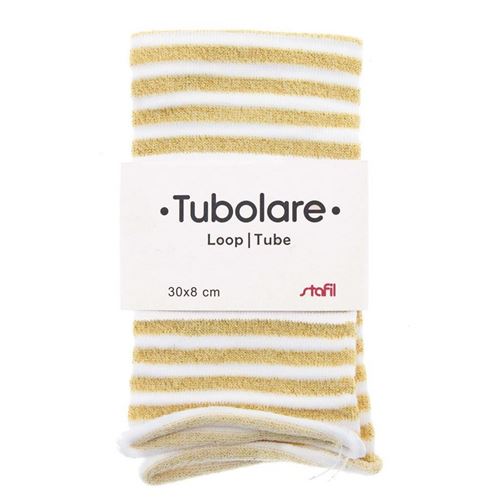 Tubolare a righe oro glitter e bianco