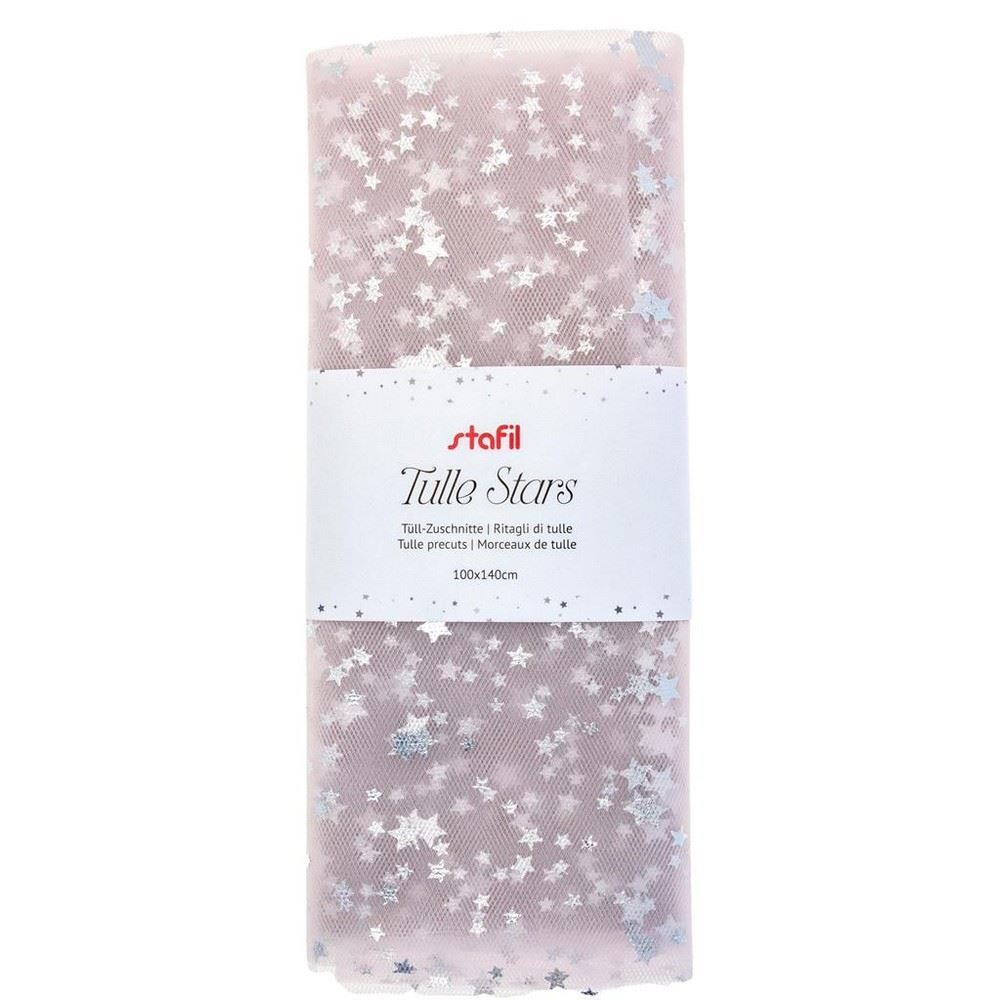 Tulle Stars Rosa Chiaro stelline argento