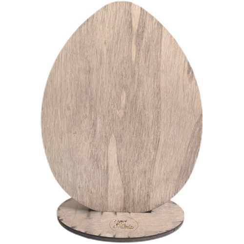 Uovo in legno con base