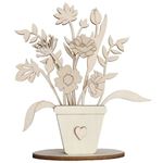 Sagome in legno Vaso con Fiori a Stelo