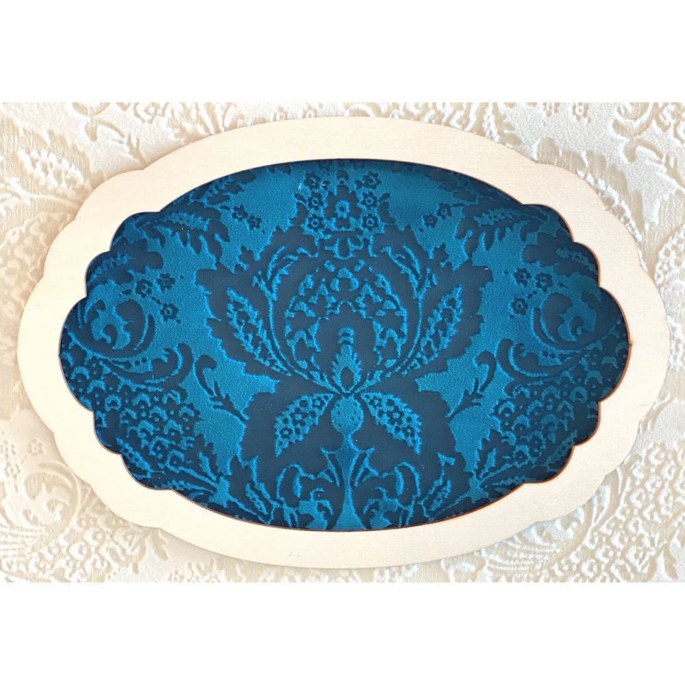 Velluto Devorè Broccato Teal cm 50 x 140