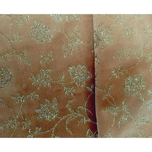 Velluto Glitter Broderie Beige cm 50 x 70