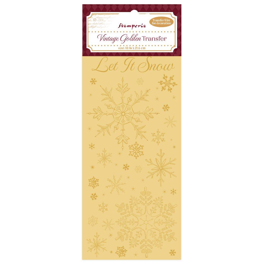 Vintage Golden Transfer Let is snow Alice in Christmas