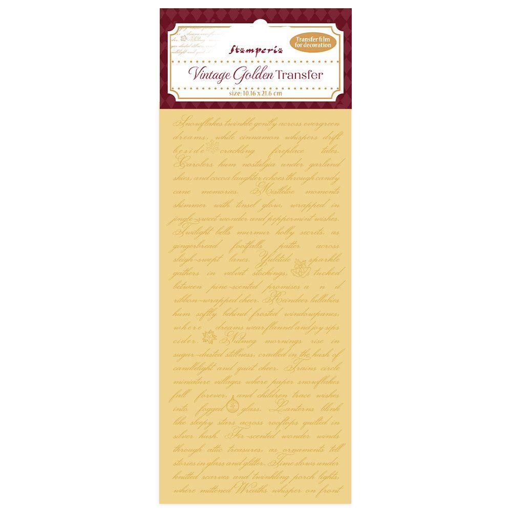 Vintage Golden Transfer Scritte Alice in Christmas