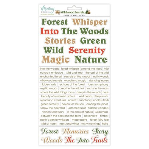 Wildwood Secrets Paper Stickers Words