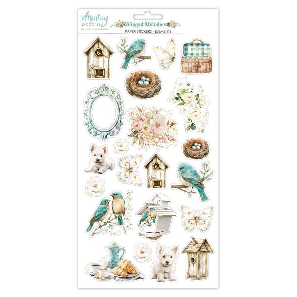 Winged Melodies Paper Stickers Elements