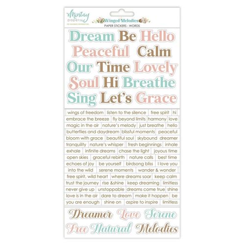Winged Melodies Paper Stickers Words