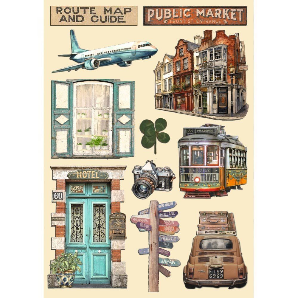 Wooden Shape Colorato Art of Travelling