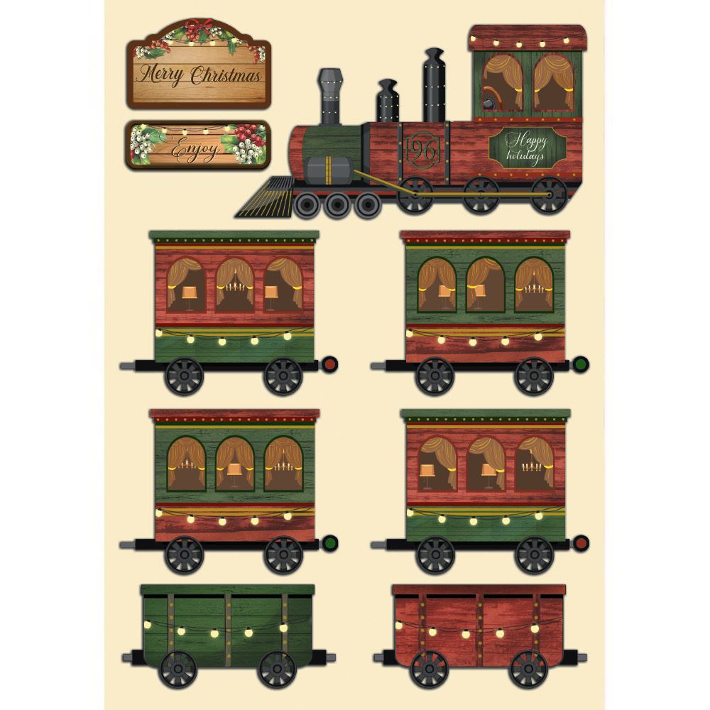 Wooden Shape Colorato Classic Christmas Treno