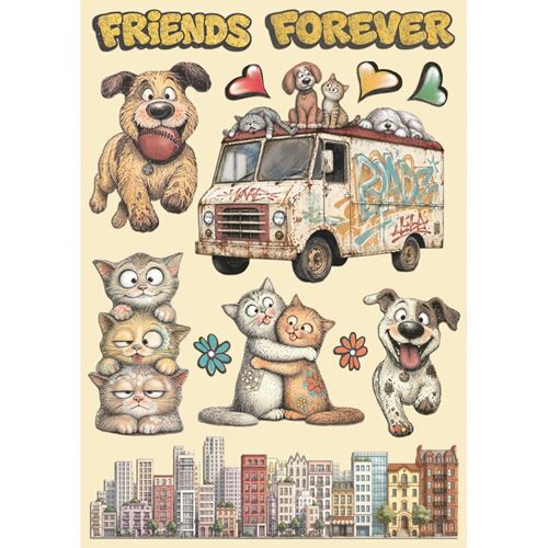 Wooden Shape Colorato Furry Friends 2