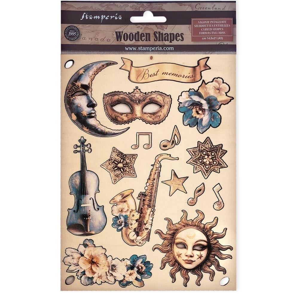 Wooden Shape Colorato Masquerade