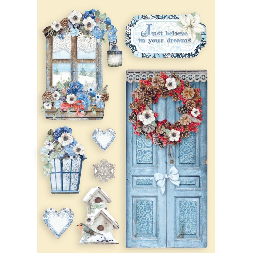 Wooden frame colorato Winter Tales Porta e Finestra